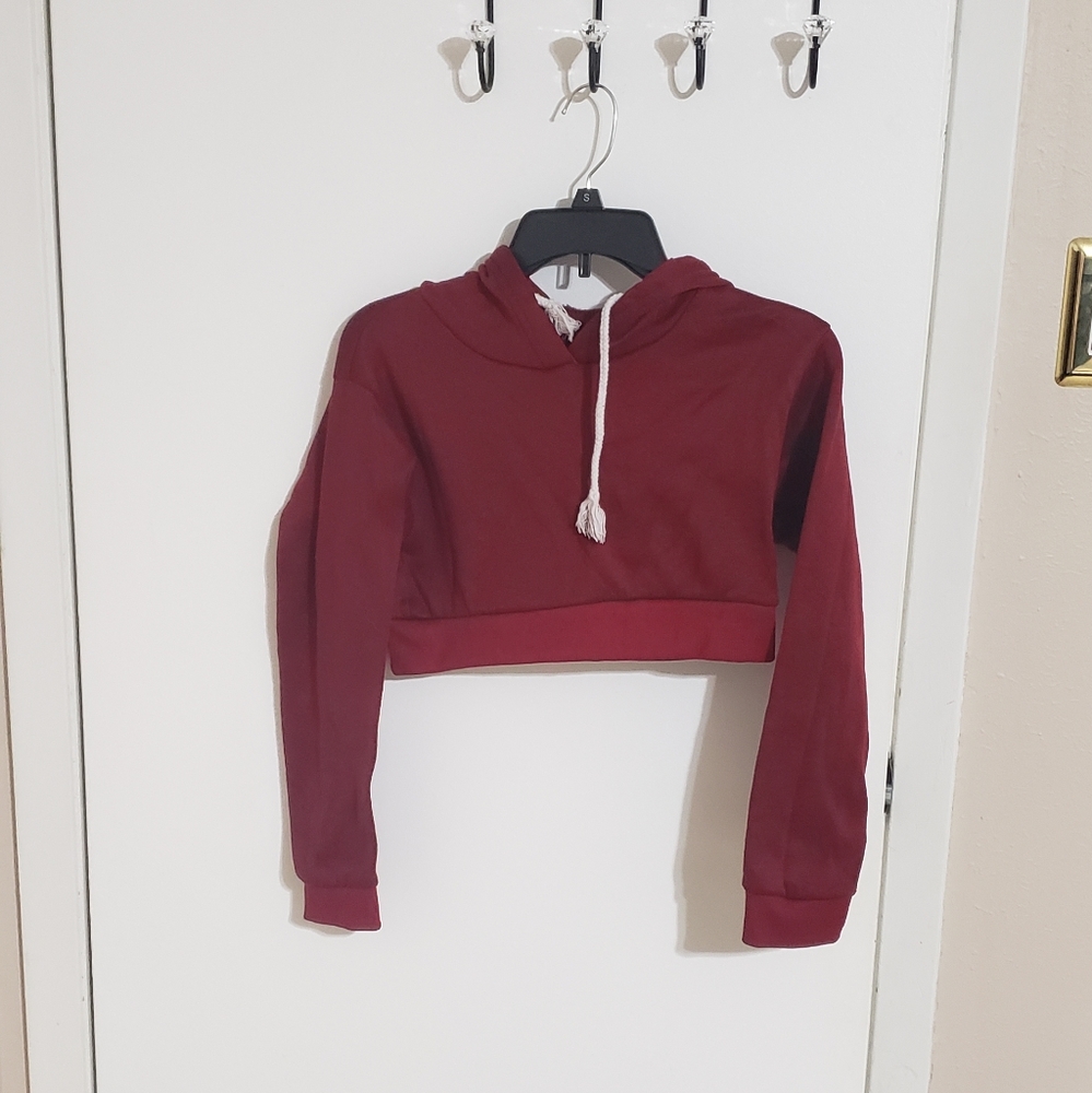 Fleece crop hoodie
